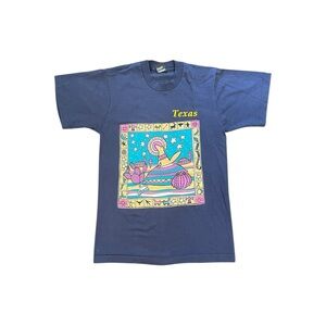 Vintage 90s Texas Wolf T-Shirt Southwestern Pop Art Graphic Print T-Shirt Sz M